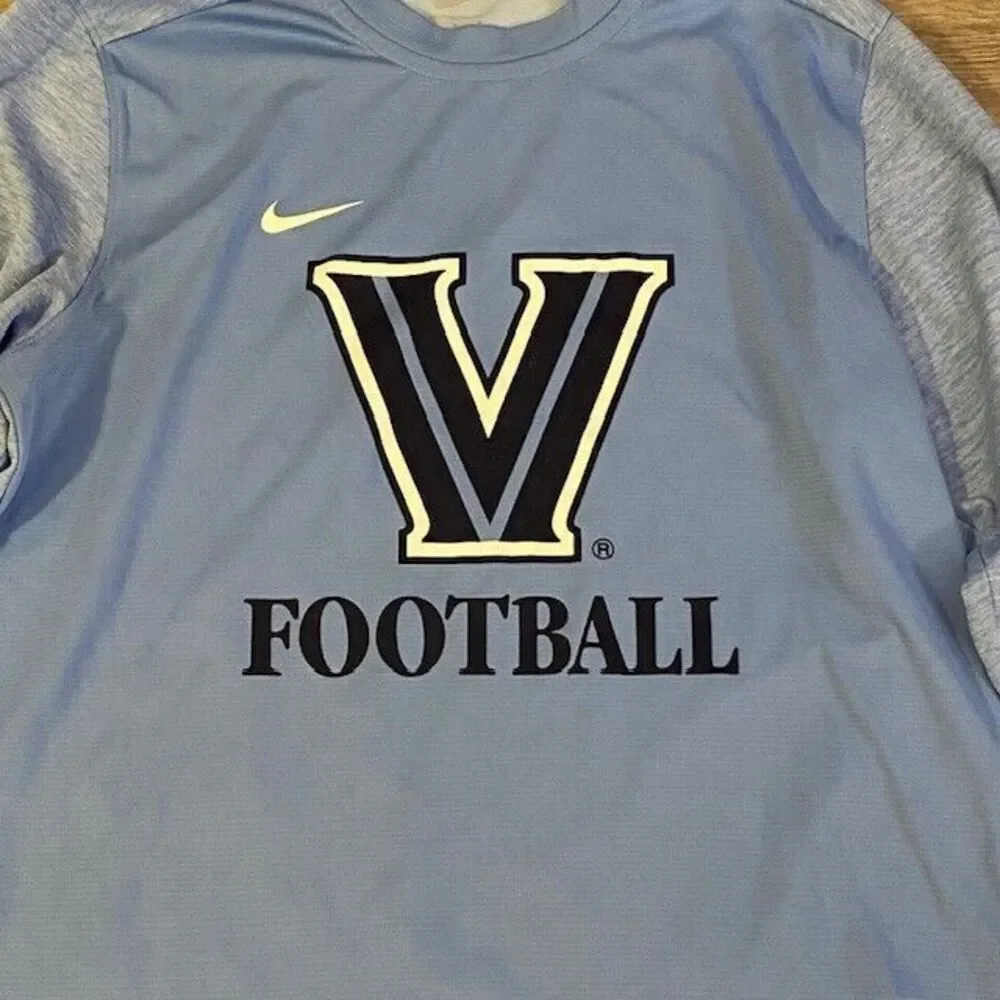 Villanova Football Nike Sideline Team Performance Long Sleeve T-Shirt Large L - Picture 2 of 5